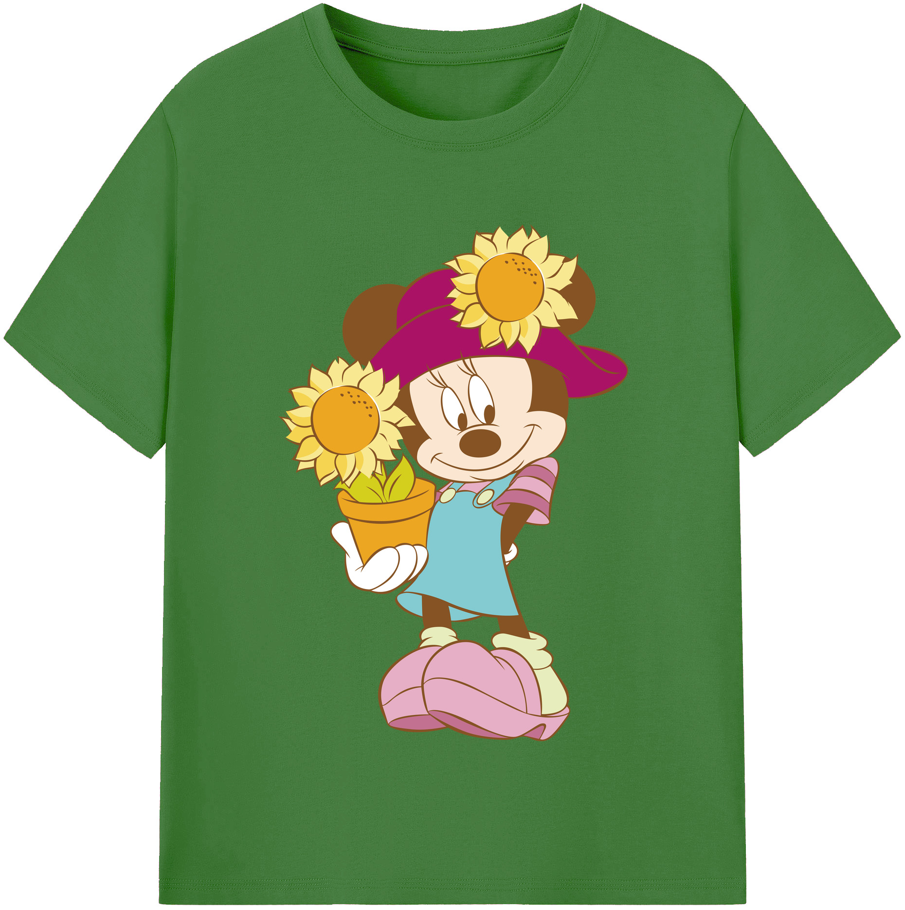 （画像用） ミッキーマウス Mickey Mouse レディースカジュアルプリントTシャツ（綿100％）